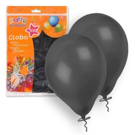 Globos negros 100 unidades 23 cm 9  latex 68406JU 8424345684060