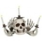 Candelabro calavera con 3 portavelas 31x18x8 cm