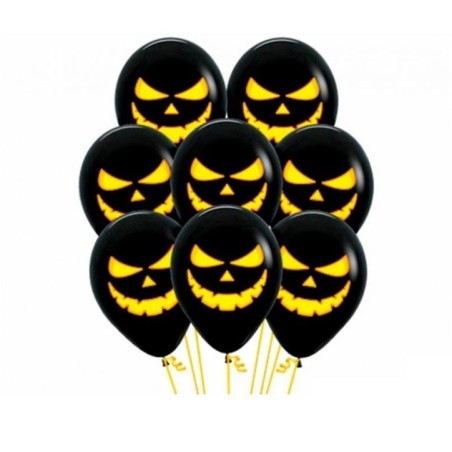 Globos negros calabaza neon 12 uds 30 cm R12 CALZ 7703340263090