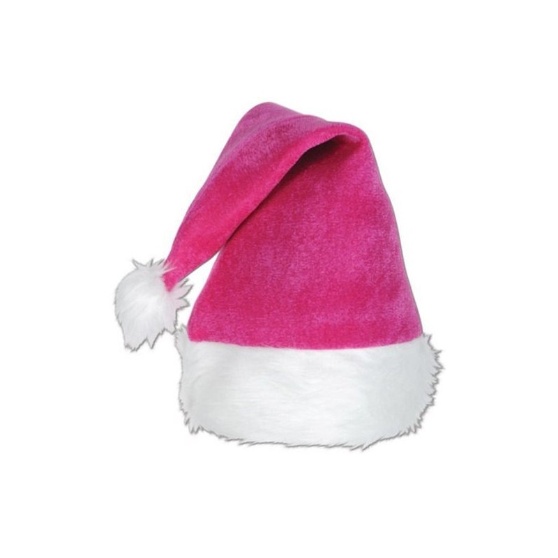 Gorro papa noel rosa fucsia deluxe