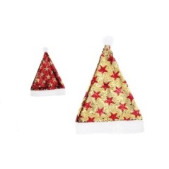 Gorro papa noel estrellas brillante oro o rojo 8433584708727 70872