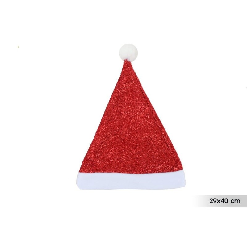 Gorro papa noel rojo glitter