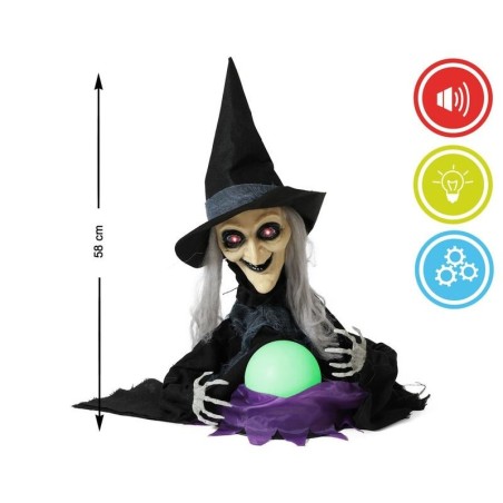 Bruja con bola halloween luz y sonido 75x23x50 cm 8422259747659 74765