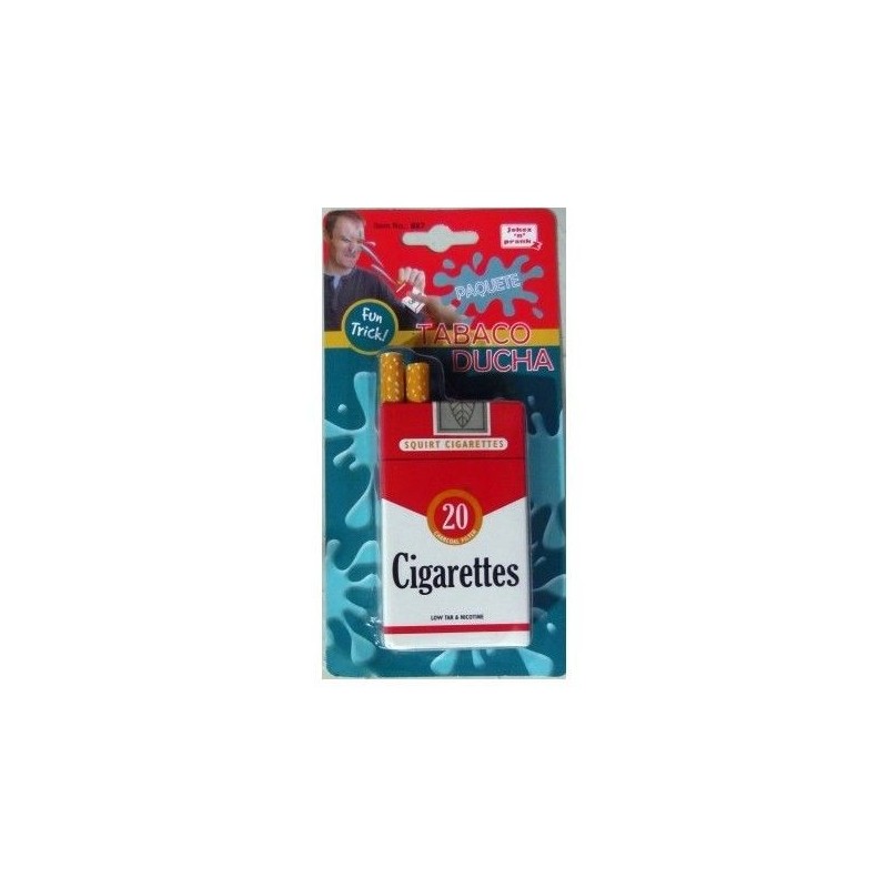 Broma paquete de tabaco ducha salpica agua