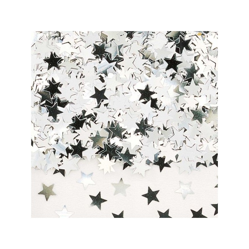 Confeti estrellas plata para decoracion