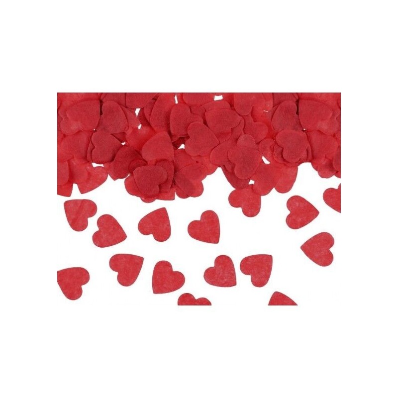 Confeti corazones rojos papel seda 15 gr