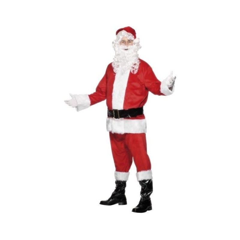 Disfraz santa claus terciopelo talla l o xl  deluxe papa