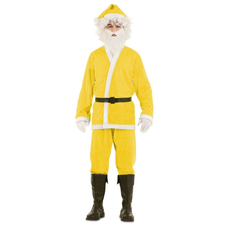 Disfraz papa noel amarillo para adulto talla L