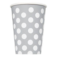 Vasos color plata de lunares 8 uds 11179372867 37286