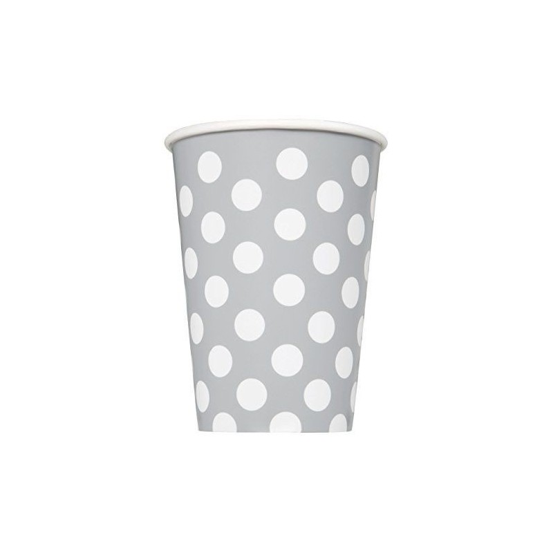 Vasos color plata lunares 8 uds