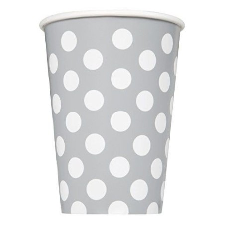 Vasos color plata de lunares 8 uds 11179372867 37286