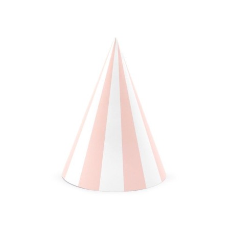 Sombreros de fiesta rayas blancas y rosas 6 uds 10 cm 5900779103719 CPP18 081J
