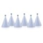 Sombreros fiesta azules con pompom 6 uds 10 cm