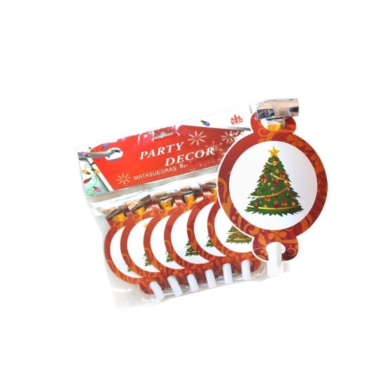 Matasuegras navideños arbol de navidad 6 uds