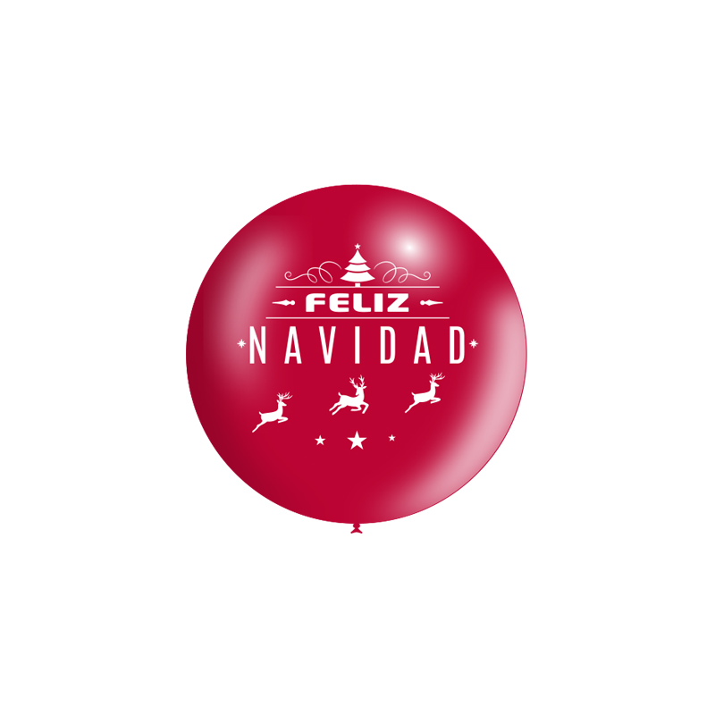 Globo feliz navidad rojo 90 cm unidad