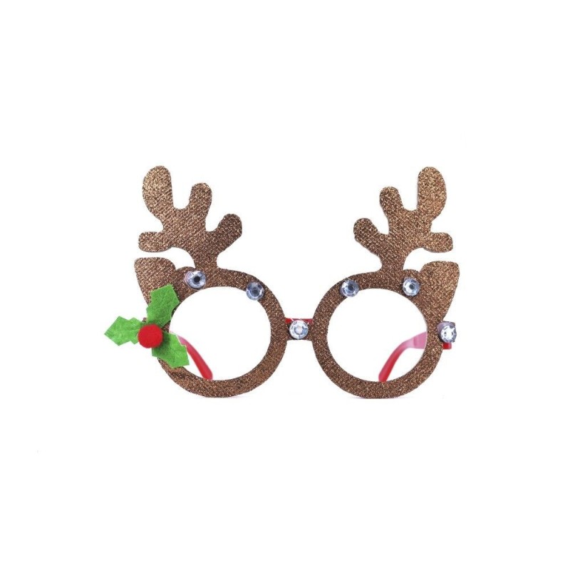 Gafas Reno navideño con glitter