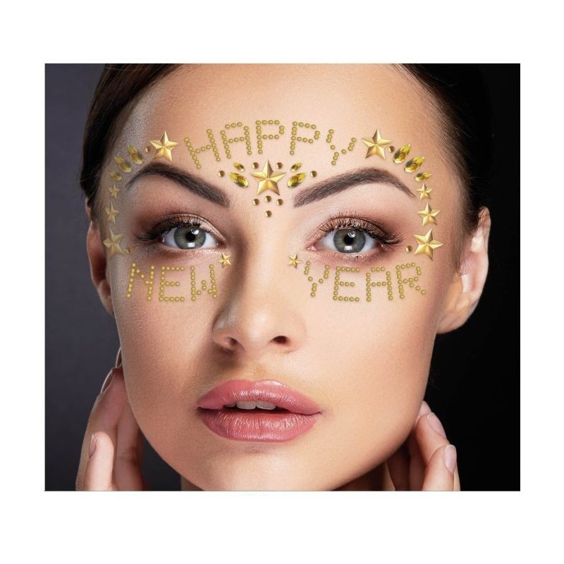 Joyas faciales adhesivas happy new year