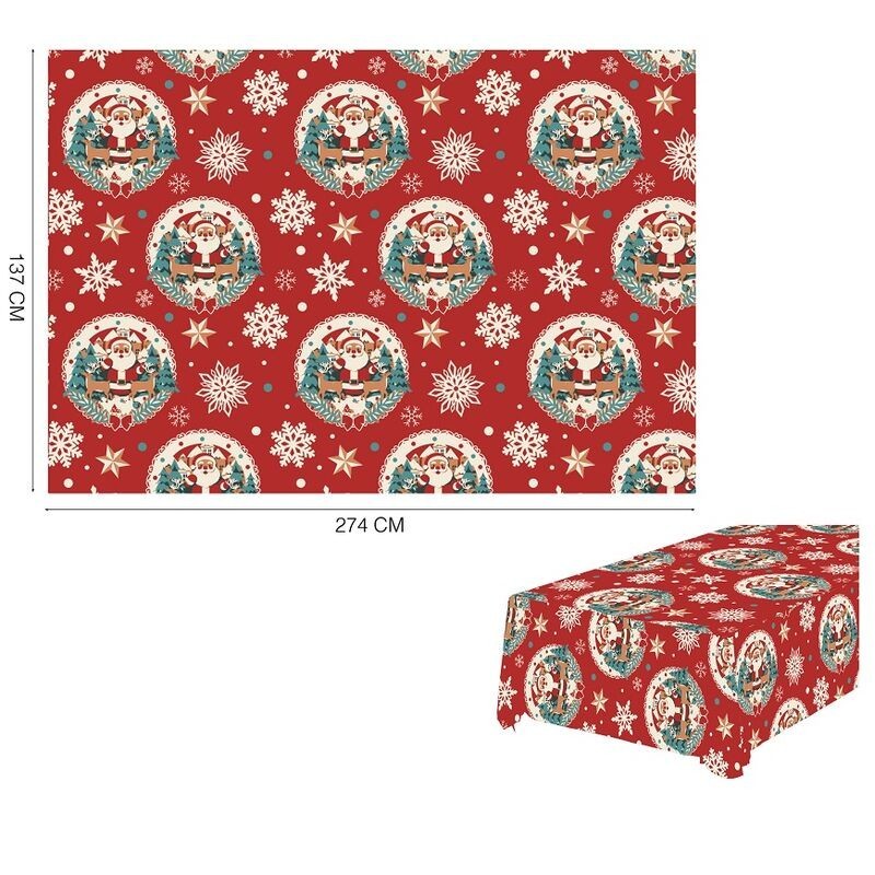 Mantel navidad rojo 137x274 cm