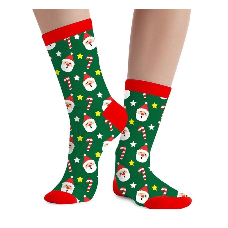 Calcetines navideños verdes santa tallas