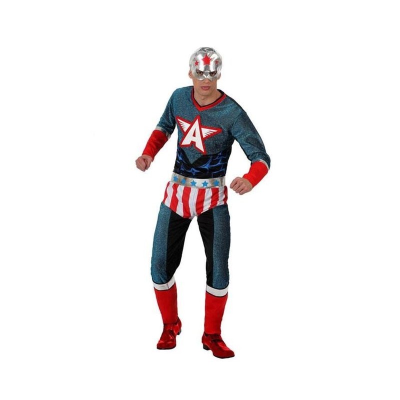 Disfraz super heroe americano capitan talla M-L