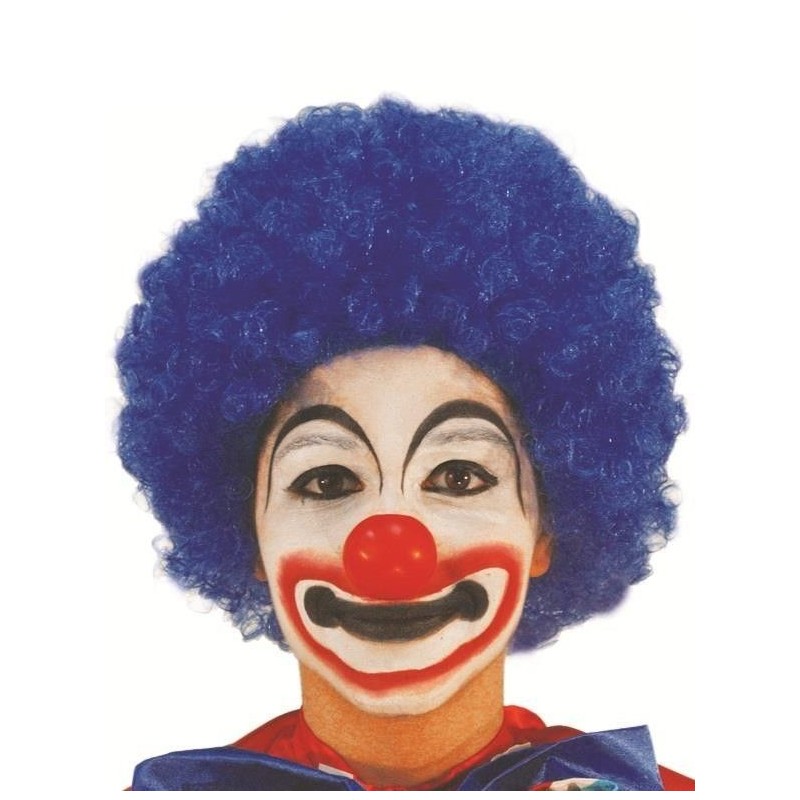 Peluca payaso azul rizos