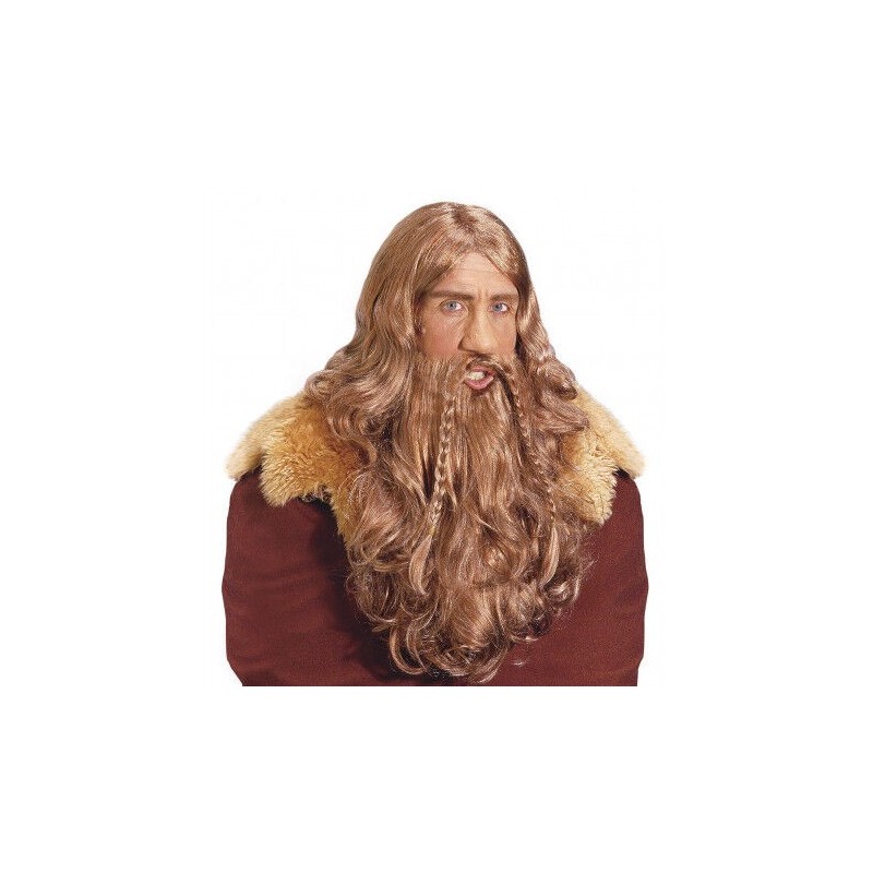 Peluca vikingo con barba